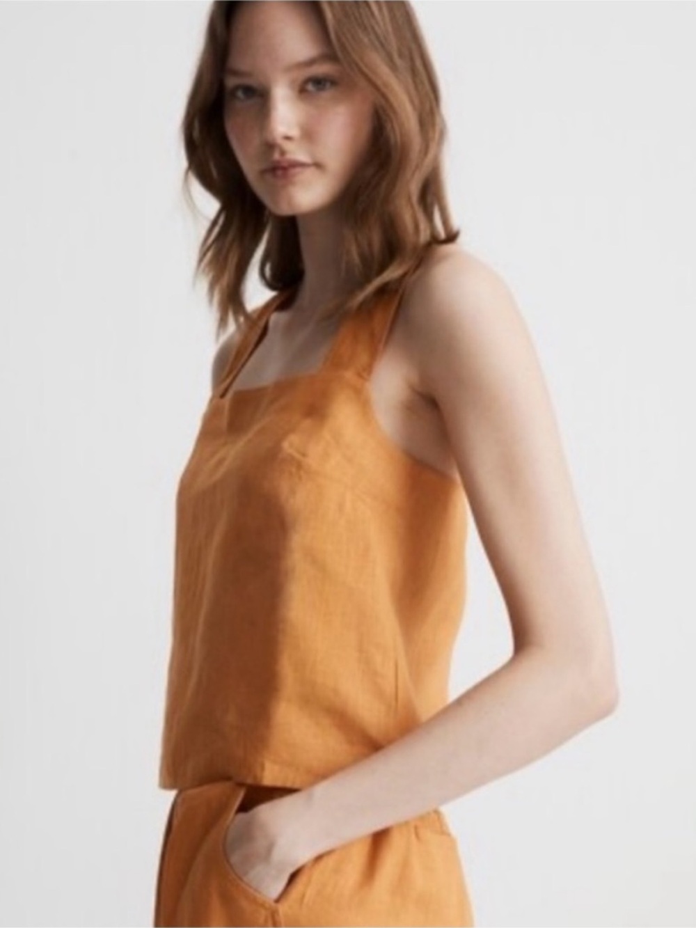 Madewell NL035 Linen Sleeveless Wrap Top